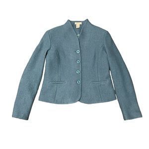 Vintage‎ Orvis Women’s light Blue Wool Fitted Jacket Size M Button